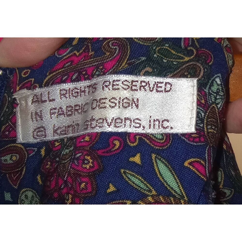 Vintage' 80s Karin Stevens petites Paisley long dress, granny core, cottage core - Picture 9 of 10